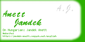 anett jandek business card